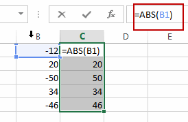 change negative numbers to positive1