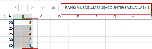 rank numbers without duplicate ranking1