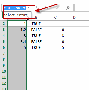 How to Select Entire Column except Header Row in Excel - Free Excel