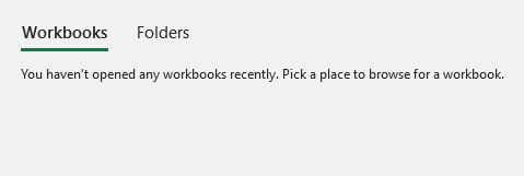 clear recent workbook list7