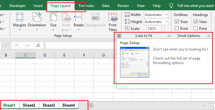 copy page setup to other sheet4
