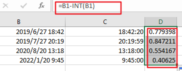 extract time from date and time2