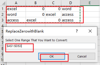 relace zeros with blank8