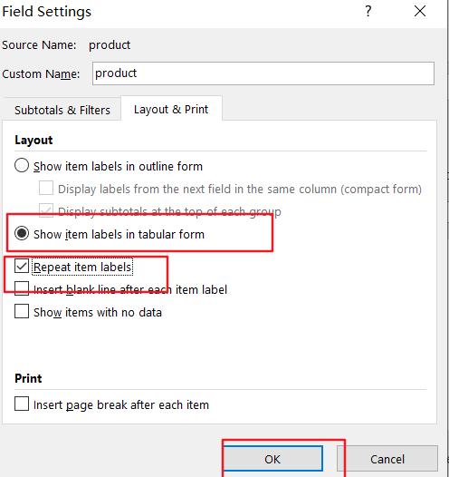 repeat row lables in pivot table7