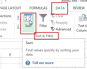 sort data withou column header2
