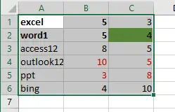 copy only values and format 1