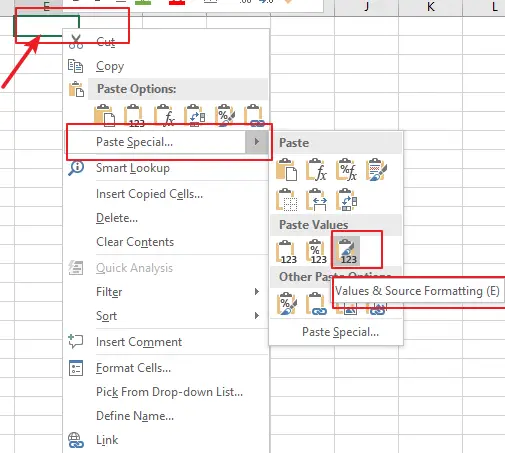 copy only values and format2