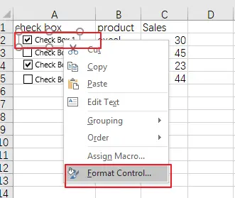 count or sum cells with checked box1