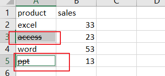 filter data with strikethrough format7