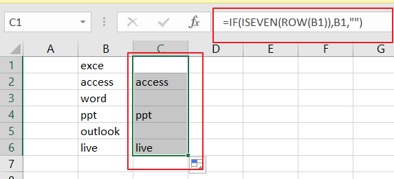 move every other row to new column1