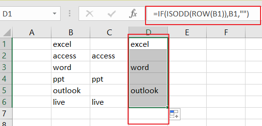 move every other row to new column2