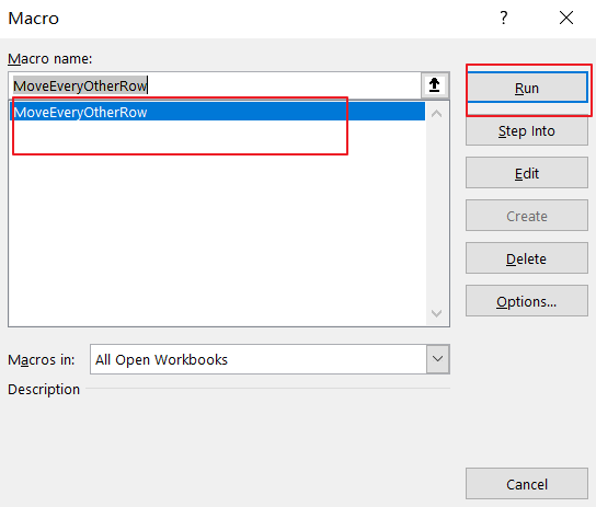 move every other row to new column4