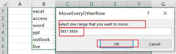 move every other row to new column5