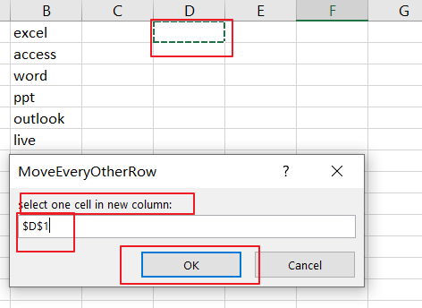 move every other row to new column6