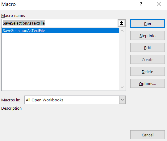 save range selection to text file2