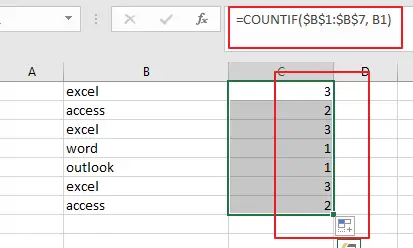 sort column by occurrence count1