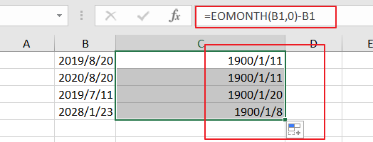 calculate remaining days1