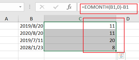 calculate remaining days4