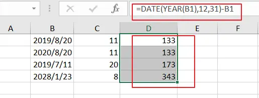 calculate remaining days5