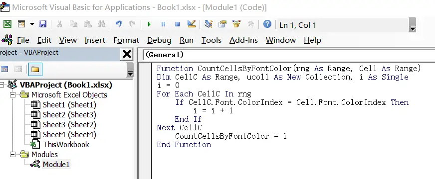 How to Count Cells by Font Color in Excel