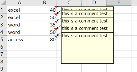 insert comments into multiple cells10