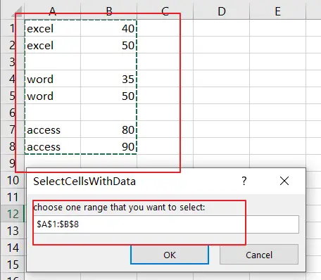 select cell with data3