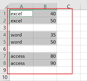 select cell with data4