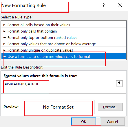 remove conditial formatting on blank cell3