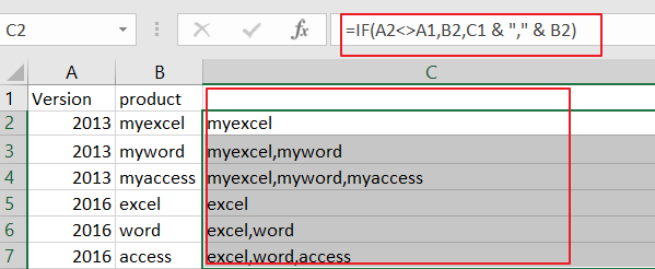 Concatenate Cells If Same Value Exists in Another Column2