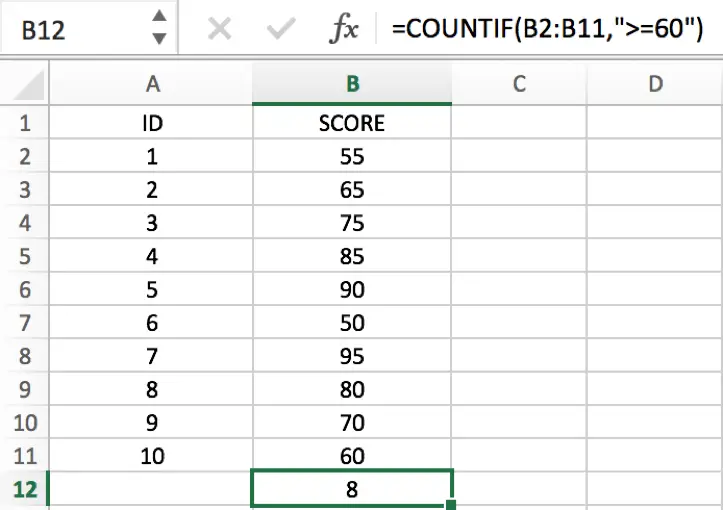 How to COUNT and SUM greater than and less than a number in Excel 3