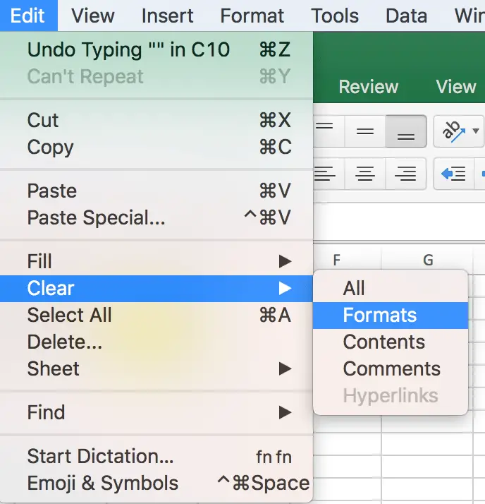 How to Clear or Remove All Formatting Contents in Cells in Excel 3