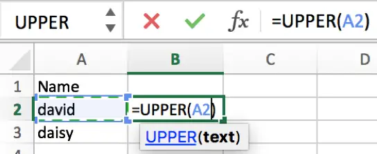 How to convert text case into uppercase or lowercase in Excel 2