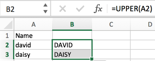 How to convert text case into uppercase or lowercase in Excel 4