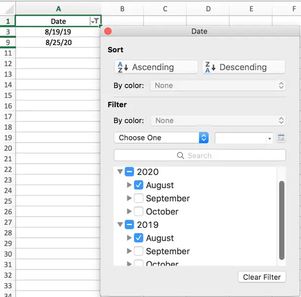 How to filter dates by month in Excel with year ignored 3