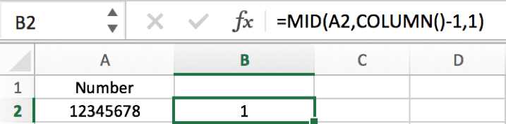 How to split number into each individual digit in columns in Excel 4