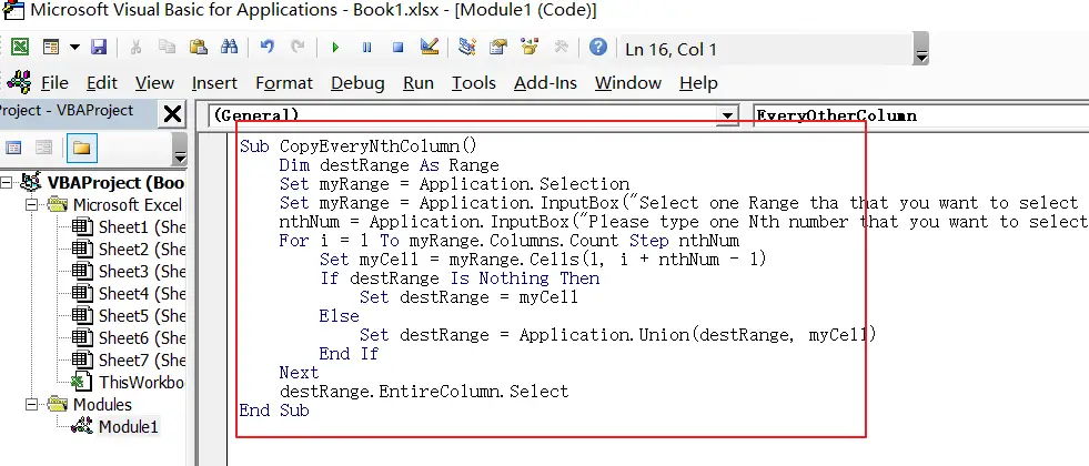 Select and Copy Cell Values from Every Nth Column in Excel1