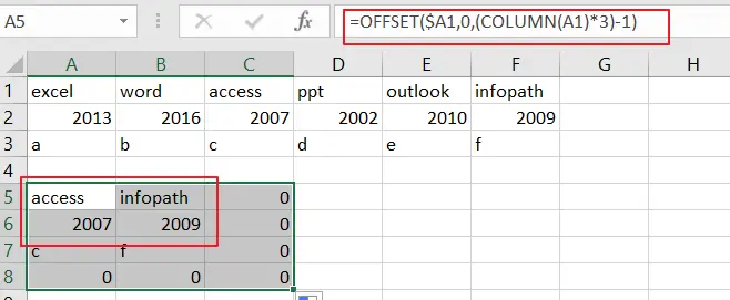 Select and Copy Cell Values from Every Nth Column in Excel7