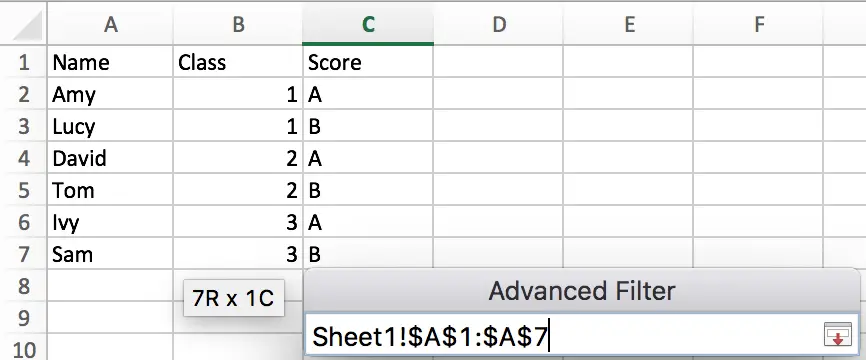 Filter Data from One Sheet 5