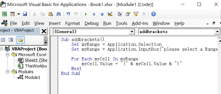 Add Brackets for Cells 12