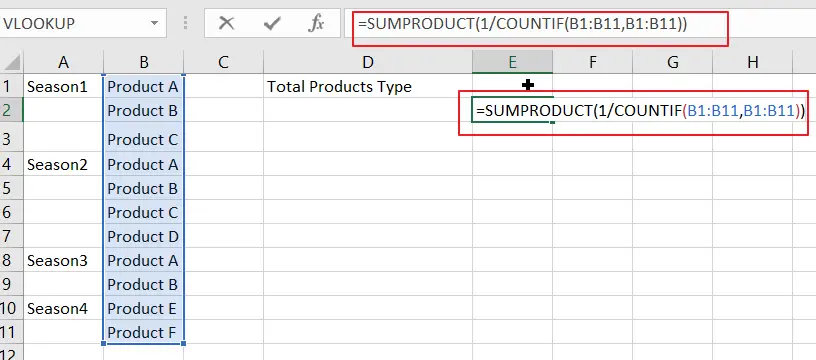 Count Only Unique Values Excluding Duplicates 3