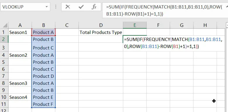 Count Only Unique Values Excluding Duplicates 5