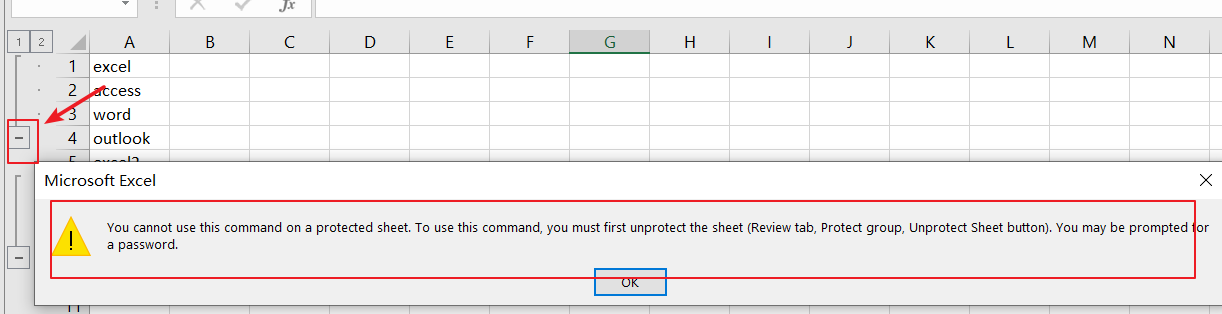 group ungroup rows in protected sheet6