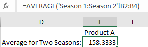 Calculate Average among Multiple Different Worksheets 5