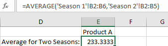 Calculate Average among Multiple Different Worksheets 9