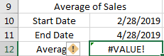 Count the Average Between Two Dates 10