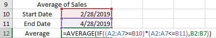 Count the Average Between Two Dates 7