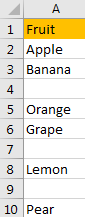 Create Drop Down List with Blank Cells Ignored 1