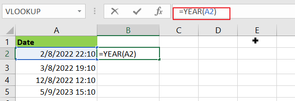 Extract Year from Date & Time Format 2