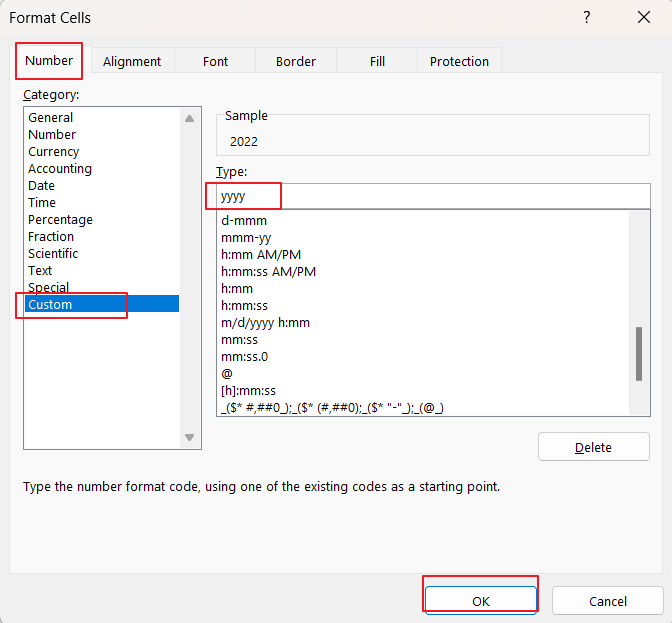 Extract Year from Date & Time Format 5