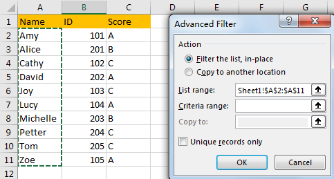 Filter Data Based on Another List 13